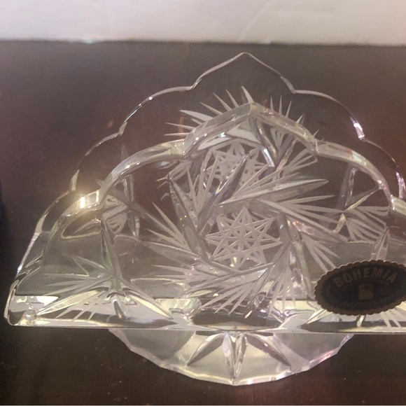 Vintage Bohemia Pinwheel Crystal Napkin Holder - Picture 5 of 8